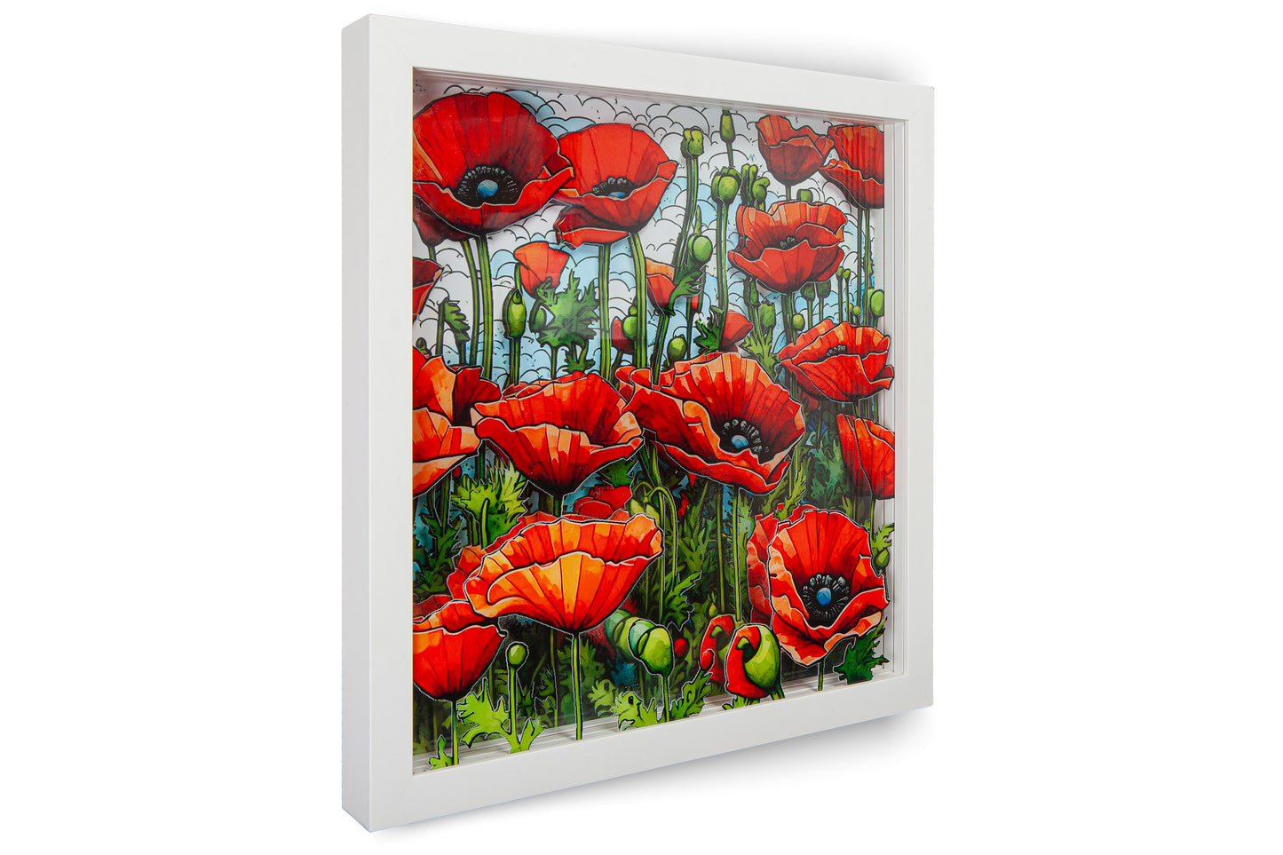 Limited Edition – Glass Art Collection - Mohnblume 1 – Lebendige Farbenpracht