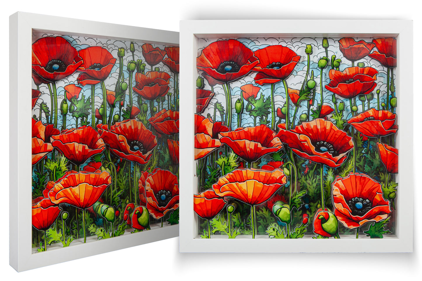 Limited Edition – Glass Art Collection - Mohnblume 1 – Lebendige Farbenpracht