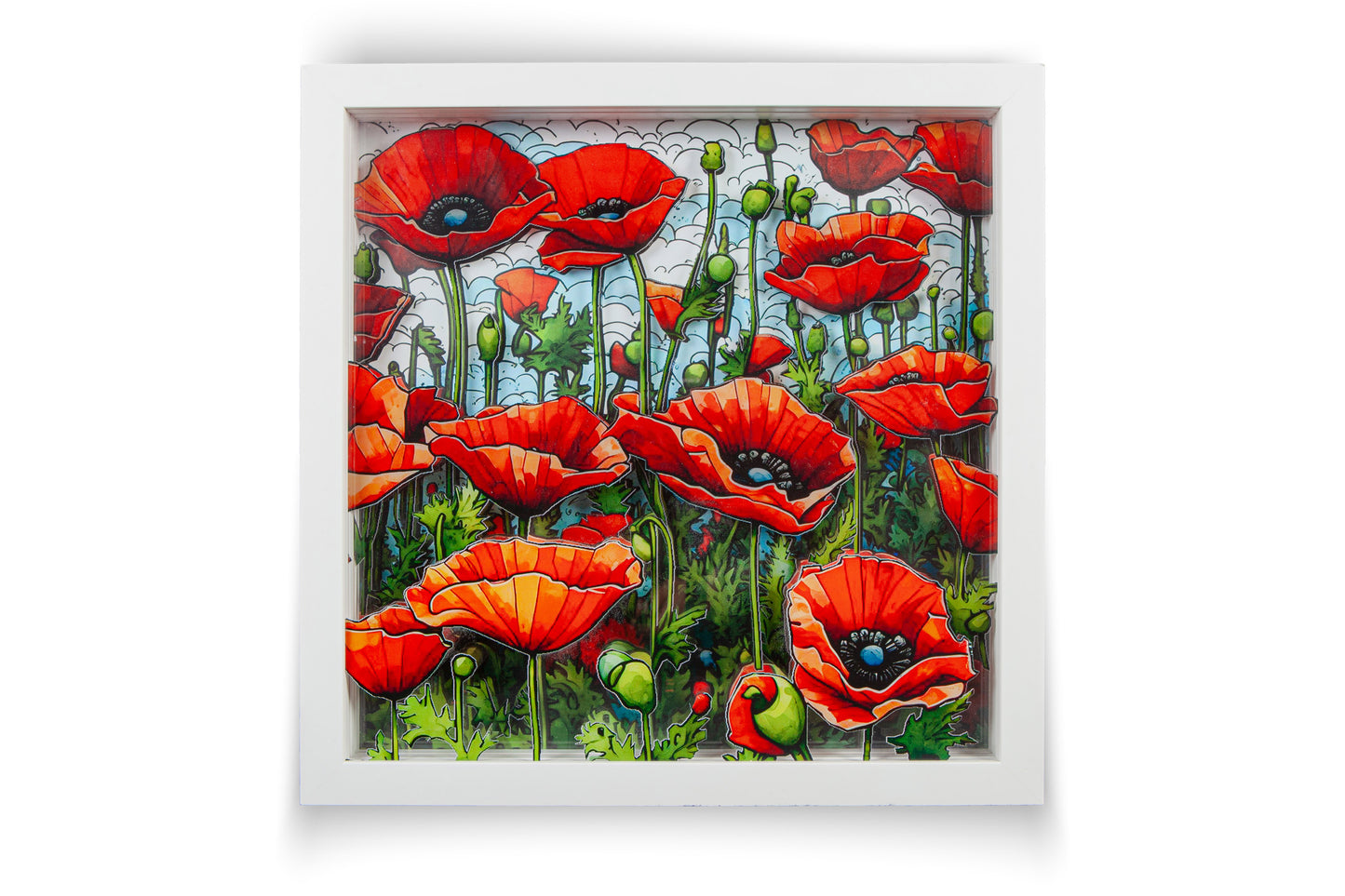 Limited Edition – Glass Art Collection - Mohnblume 1 – Lebendige Farbenpracht